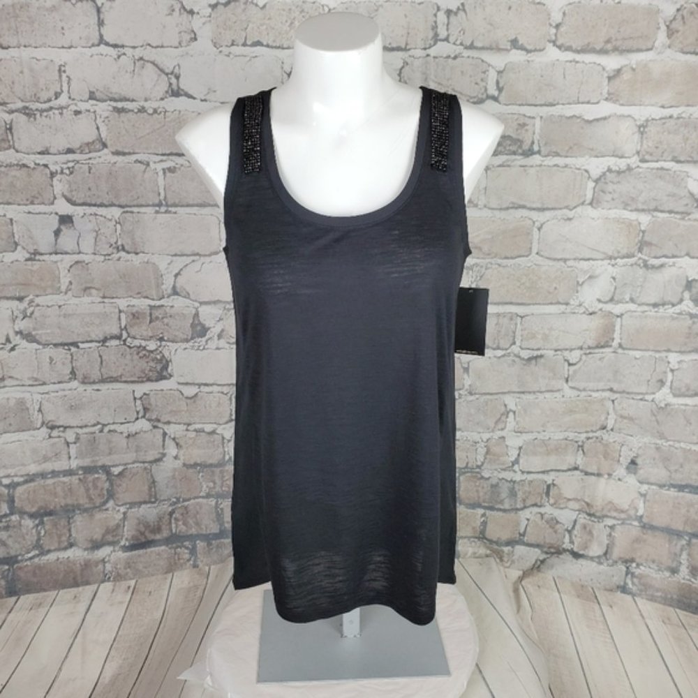 Calvin Klein Dressy  Tank XS Black Bead Accent